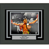Framed Autographed/Signed Mike Tyson Belts Boxing 16x20 Photo JSA COA