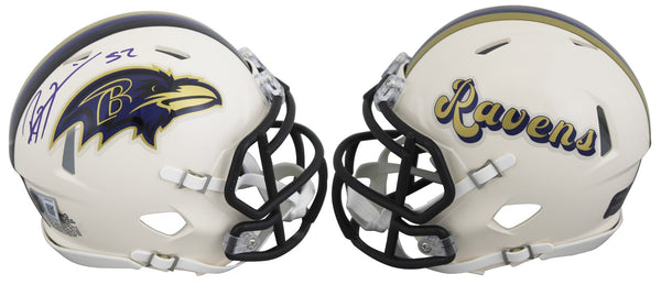 Ravens Ray Lewis Authentic Signed Retro Speed Mini Helmet BAS Witnessed