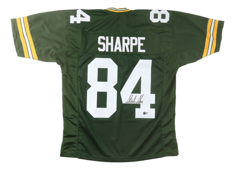 Sterling Sharpe Green Bay Signed Green Football Jersey BAS