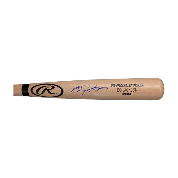 Bo Jackson Autographed Rawlings Pro Natural Wood Baseball Bat - Beckett