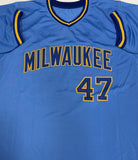 DWIGHT BERNARD Signed Custom Replica Brewers Blue Jersey AUTO - BAS