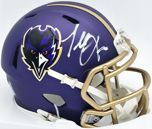 Terrell Suggs Autographed Falcons Rave Mini Helmet Beckett Witness 2W637228