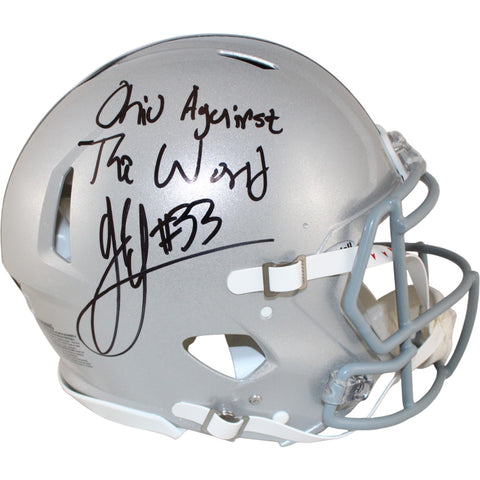 Jack Sawyer Signed Ohio State Buckeyes Pro Helmet Ohio vs World Beckett W 53156