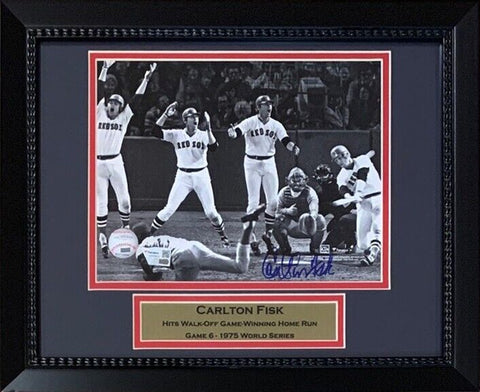 Carlton Fisk Autographed 1975 World Series Home Run 8x10 Framed Photo Fanatics