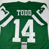 Autographed/Signed Richard Todd New York Green Football Jersey JSA COA