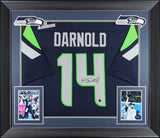 Sam Darnold Authentic Signed Navy Blue Pro Style Framed Jersey BAS Witnessed