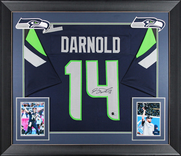 Sam Darnold Authentic Signed Navy Blue Pro Style Framed Jersey BAS Witnessed