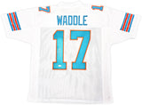 MIAMI DOLPHINS JAYLEN WADDLE AUTOGRAPHED SIGNED WHITE JERSEY JSA STOCK #222823
