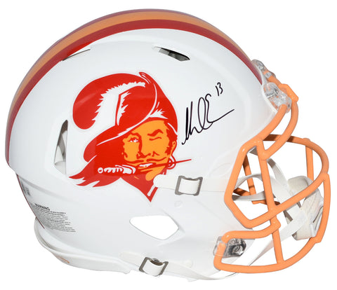 MIKE EVANS SIGNED TAMPA BAY BUCCANEERS BUCS WHITE SPEED AUTHENTIC HELMET BECKETT