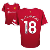 Bruno Fernandes Signed Manchester United Soccer Jersey #18 with Beckett Witness