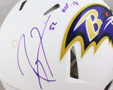 Ray Lewis Signed Baltimore Ravens F/S Flat White Authentic Helmet w/ HOF-