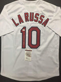 Autographed/Signed TONY LA RUSSA St. Louis White Jersey JSA COA Auto