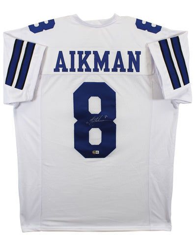 Troy Aikman Authentic Signed White Pro Style Jersey Autographed BAS #BJ06042