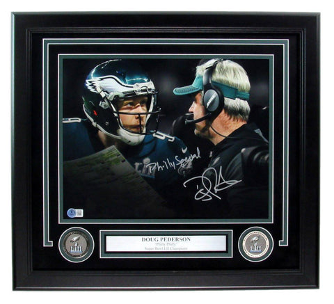Doug Pederson Autographed Philly Special Eagles 11X14 Photo Framed Beckett 88714
