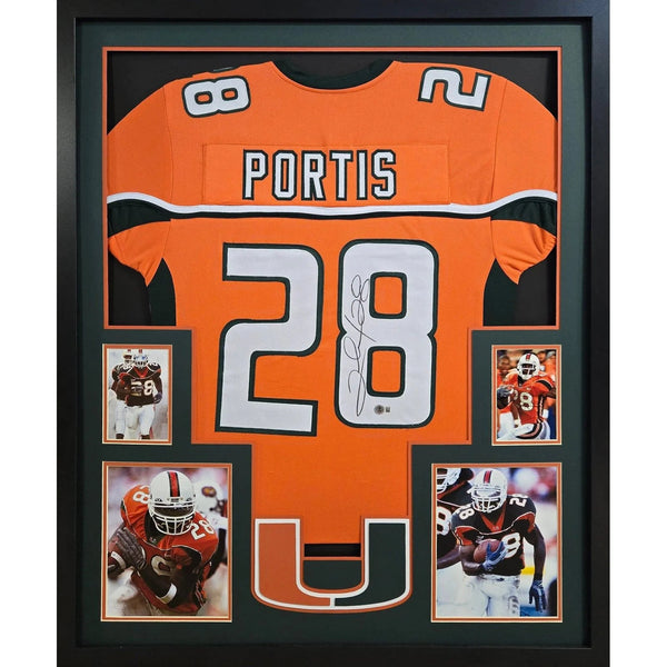 Clinton Portis Autographed Signed Framed Miami Hurricanes Jersey BECKETT