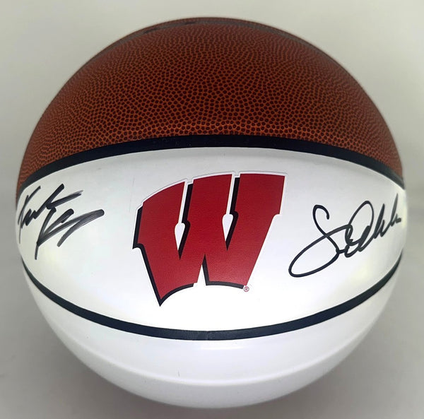 Badgers FRANK KAMINSKY DEKKER Signed Full Size Replica WI LOGO Basketball AUTO