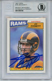 Jim Everett Autographed/Signed 1987 Topps #145 Rookie Card Beckett Slab 34995
