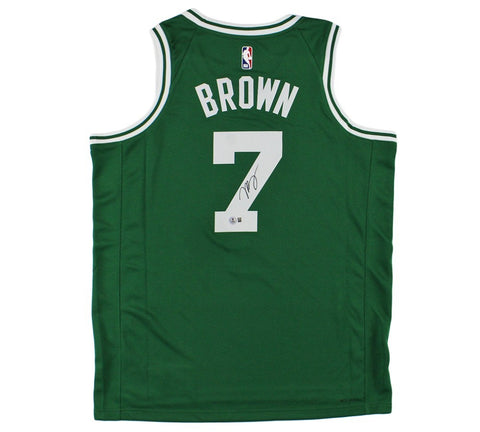 Jaylen Brown Signed Boston Celtics Nike Swingman Icon Ed Green Jersey -Large