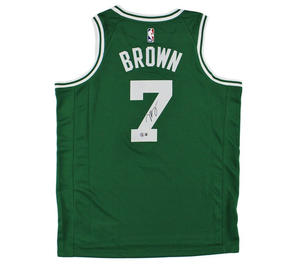 Jaylen Brown Signed Boston Celtics Nike Swingman Icon Ed Green Jersey -Large