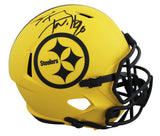 Steelers T.J. Watt Signed Rave Full Size Speed Rep Helmet W/ Case BAS Witnessed