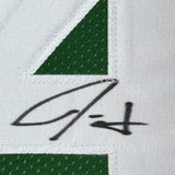 Framed Autographed/Signed Jrue Holiday 35x39 Boston Green Jersey JSA COA