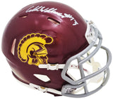 CALEB WILLIAMS AUTOGRAPHED USC MAROON SPEED MINI HELMET FANATICS HOLO 220520