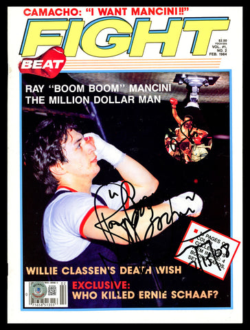 Aaron Pryor & Ray Boom Boom Mancini Autographed Fight Magazine Beckett #BH29296