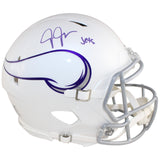 Justin Jefferson Autographed Minnesota Vikings Pro Alt Helmet Jets Beckett 52892