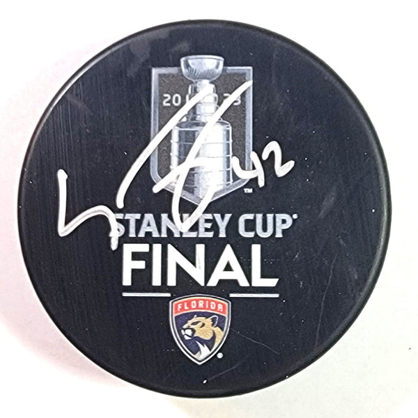 Gustav Forsling Signed Florida Panthers 2023 Stanley Cup Hockey Puck Beckett