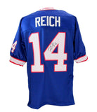Frank Reich Signed/Autographed Blue Buffalo Bills Football Jersey JSA 194694
