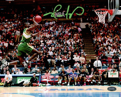 SHAWN KEMP AUTOGRAPHED 8X10 PHOTO SEATTLE SUPERSONICS SLAM DUNK MCS HOLO 202444