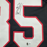 Autographed/Signed Zach Thomas Texas Tech Black Football Jersey BAS COA