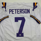 Autographed/Signed Patrick Peterson LSU White College Football Jersey JSA COA