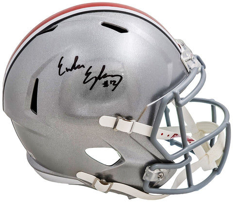EMEKA EGBUKA AUTOGRAPHED OHIO STATE SILVER FULL SIZE HELMET BECKETT 216621