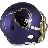 Ray Lewis Autographed Baltimore Ravens F/S 24 Alt Helmet Beckett Witness 49551