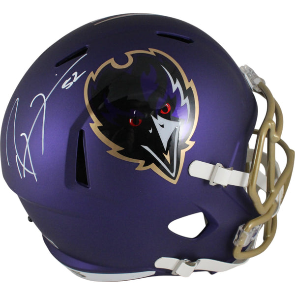 Ray Lewis Autographed Baltimore Ravens F/S 24 Alt Helmet Beckett Witness 49551