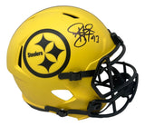 Troy Polamalu Signed Pittsburgh Steelers FS Rave Speed Replica Helmet BAS ITP