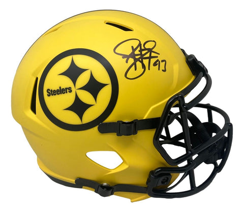 Troy Polamalu Signed Pittsburgh Steelers FS Rave Speed Replica Helmet BAS ITP