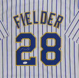 Brewers All Star PRINCE FIELDER Signed Custom Replica PINSTRIPE Jersey AUTO JSA