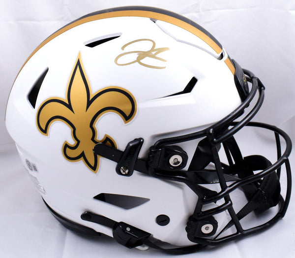 Derek Carr Autographed Saints F/S Lunar Speed Flex Helmet-Beckett W Hologram
