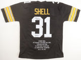 Donnie Shell Signed Pittsburgh Steelers Career Stat Jersey Inscbd "HOF 20" (JSA)