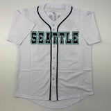 Autographed/Signed Julio Rodriguez Seattle White Baseball Jersey JSA COA Auto