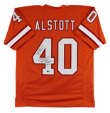 Mike Alstott "A-Train" Signed Orange Throwback Pro Style Jersey BAS Witnessed