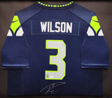 SEAHAWKS RUSSELL WILSON AUTOGRAPHED FRAMED NIKE JERSEY RW HOLO & BECKETT 210143