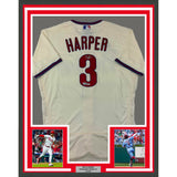 Framed Signed Bryce Harper 35x39 Authentic Jersey Fanatics & MLB COA