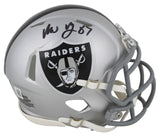 Raiders Michael Mayer Signed Speed Mini Helmet W/ Case BAS Witnessed
