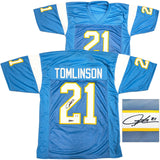 Chargers LaDainian Tomlinson Signed Powder Blue Jersey "HOF 17" Beckett Wit