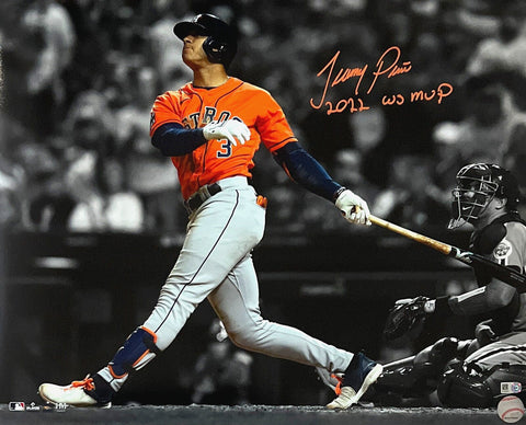 Jeremy Pena Astros Signed 2022 World Series MVP Insc Spotlight 16x20 MLB Pena