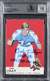 Cowboys Bob Lilly "2x Insc." Signed 1969 Topps #53 Card Auto 10! BAS Slabbed