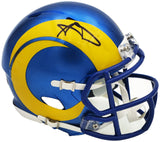 AARON DONALD AUTOGRAPHED RAMS BLUE SPEED MINI HELMET BECKETT WITNESS 224833